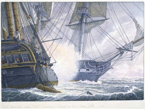 USS Constitution raking HMS Guerriere - William Gilkerson, Maritime Arts