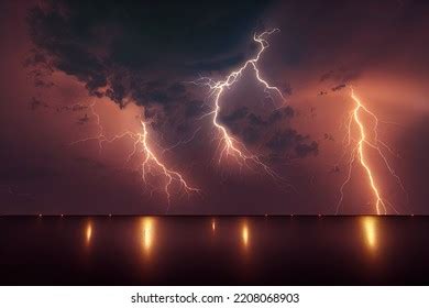 This 3d Illustration Lake Maracaibo Lightning Stock Illustration ...