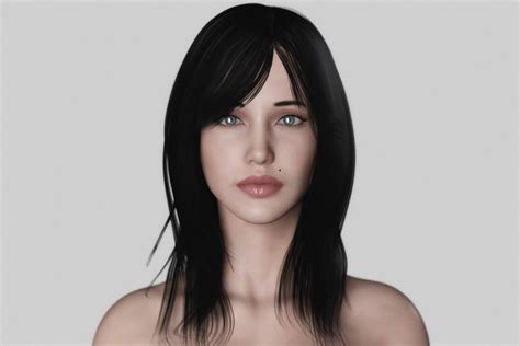 Busty Brunette Woman Leather Suit - 3D Model by thesouza