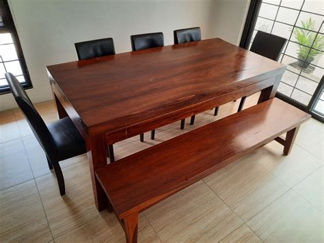 Very Thick Solid Acacia Wood 8-Seater Dining Table - Including Long ...