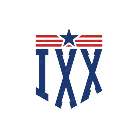 Premium Vector | Patriotic IXX Logo with Star and American Flag Straps