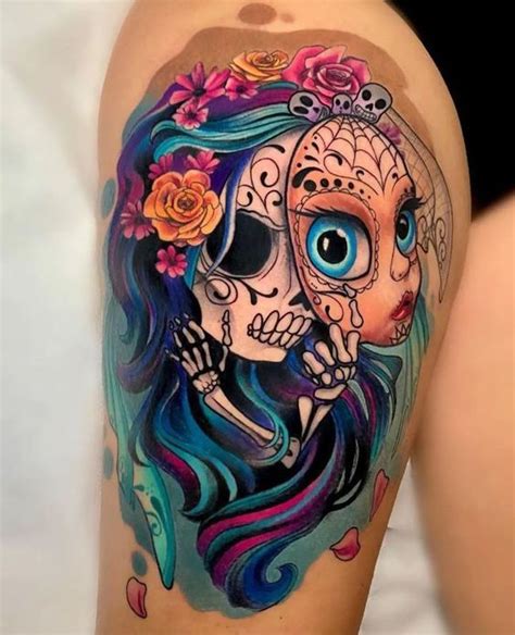 70+ Santa Muerte Tattoo Designs and Meanings | Girly skull tattoos ...