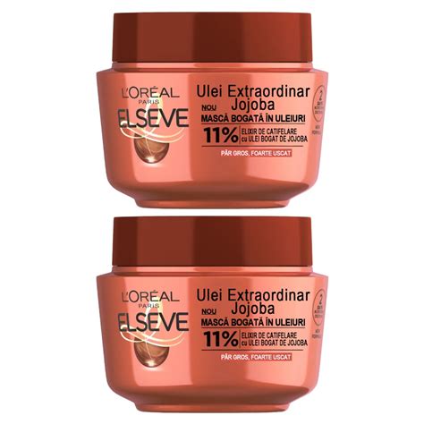 Set Masca de Par L'Oreal Paris Elseve Ulei Extraordinar Jojoba, pentru ...