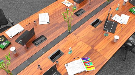 Conference Table with Power Outlets Set 3D Model $29 - .3ds .blend .c4d ...