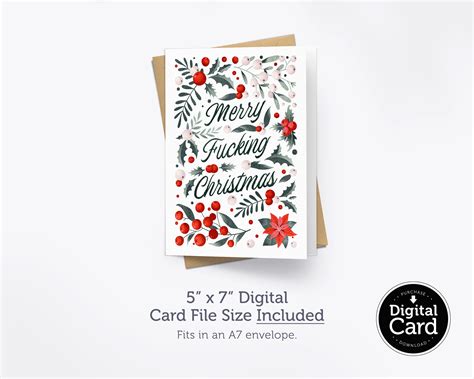 printable merry fucking christmas card adult  friends