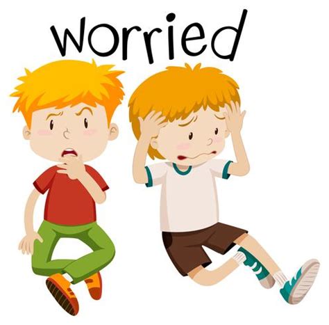 English vocabulary of worried 541130 Vector Art at Vecteezy