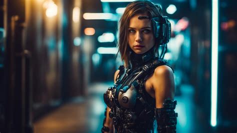 premium photo technofemininity cyber girl image