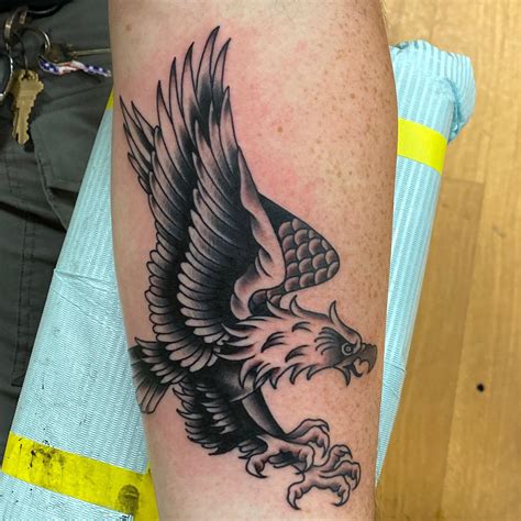 First ever tattoo, Black and Grey Eagle by Amelia Martin at Old Soul ...