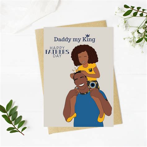 Black Dad And Daughter - Father's Day Card - Wakuda