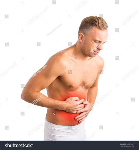 Man Holding His Hurting Stomach Stock Photo (Edit Now) 548424883