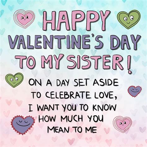 Happy Valentine's Day Sister Funny Hearts Card | Boomf