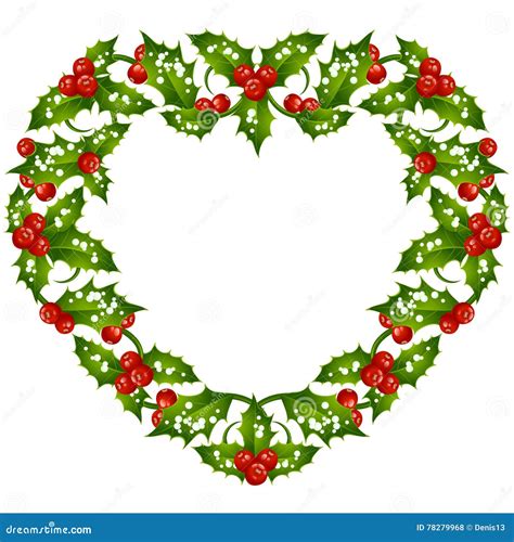 Christmas Holly Heart Stock Illustrations – 2,680 Christmas Holly Heart