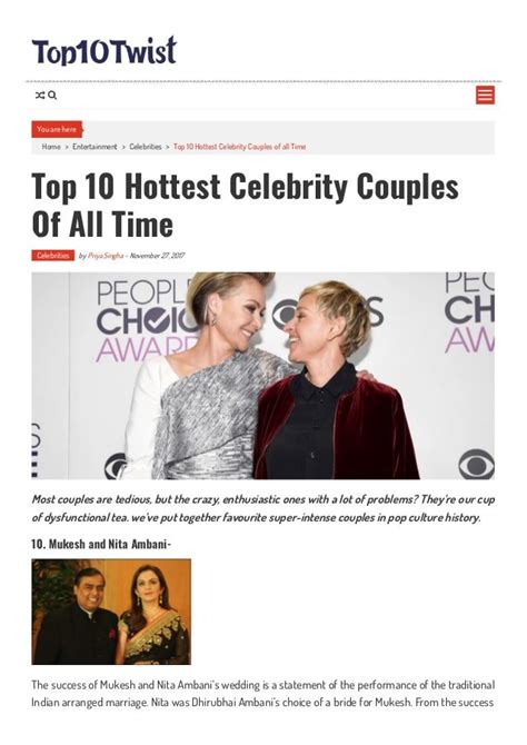 Top 10 hottest celebrity couples of all time