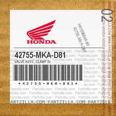 Honda 42755-MKA-D81 - CLAMP IN VALVE | Partzilla.com