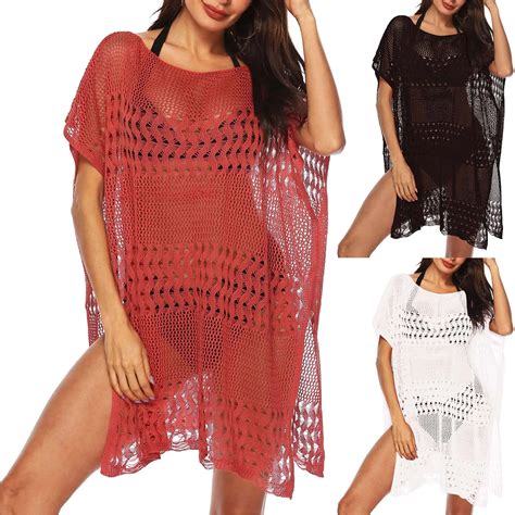 Fashion Boho Sexy Beach Mini Dress Women Hollow Out Cover Up Beach