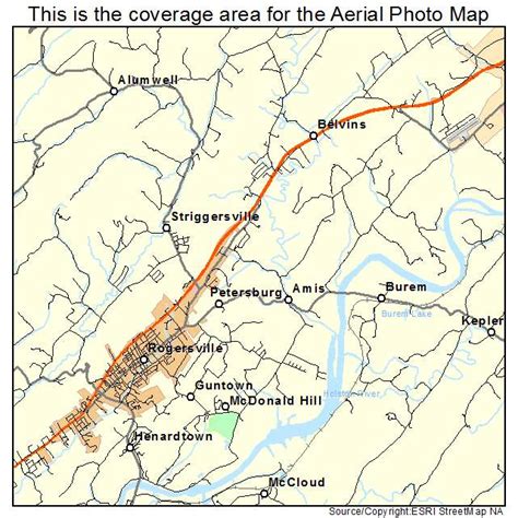 Aerial Photography Map of Rogersville, TN Tennessee