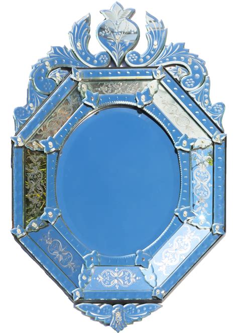 Art Nouveau Floral Etched Venetian Style Mirror - Sarasota Estate Auction