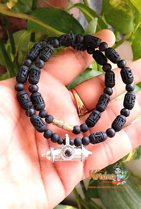 Silver Narasimha Kavacha with Shyama Tulsi Radha Beads