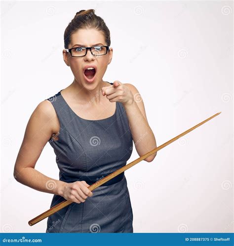 Angry Bad Teacher Poinding with Finger on You Face Stock Image - Image