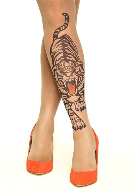 Hear Me Roar Tattoo Printed Tights & Pantyhose | Online Store – Stop ...