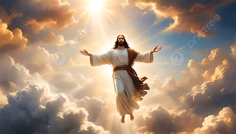 Jesus Flying In The Sky Sunlight Art Background, Jesus Flying, Jesus ...