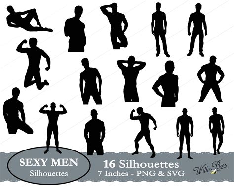 Sexy Men SVG Silhouette Clip Art Male Strippers Male