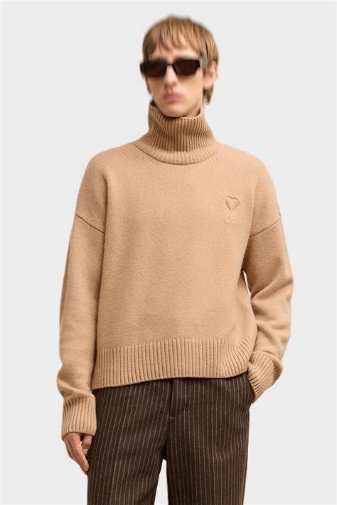 ami paris de coeur funnel neck sweater