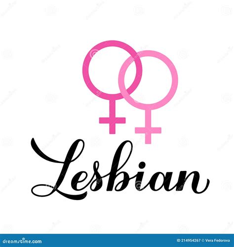 Lesbian Calligraphy Hand Lettering Isolated On White. LGBT Community