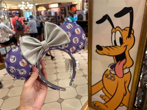 Purple Disney100 Ear Headband Featuring Mickey and Friends Available at ...