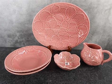 Grouping of Bordallo Pinheiro Dishes with Bowls and Creamer - Made in ...