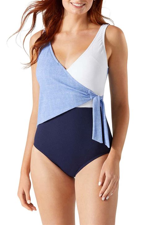 Tommy Bahama Colorblock Scoop Back One Piece Swimsuit | Editorialist