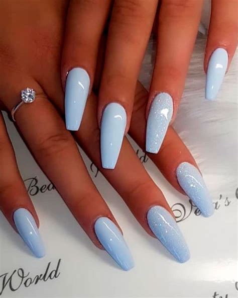 Blue Acrylic Nails Coffin Shape