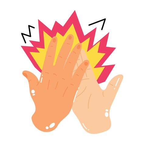 Trendy High Five 19028458 Vector Art at Vecteezy