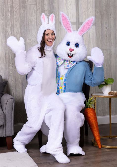 Open Face White Bunny Adult Costume | Bunny Costumes