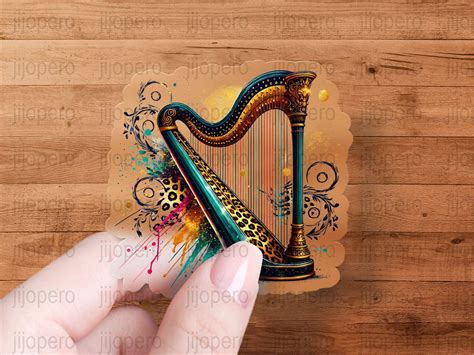 Colorful Harp Illustration PNG, Vibrant Abstract Musical Art, Digital ...