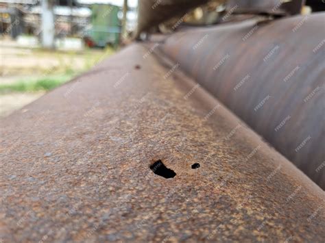 Premium Photo | Pitting corrosion and through defects on steel pipes ...