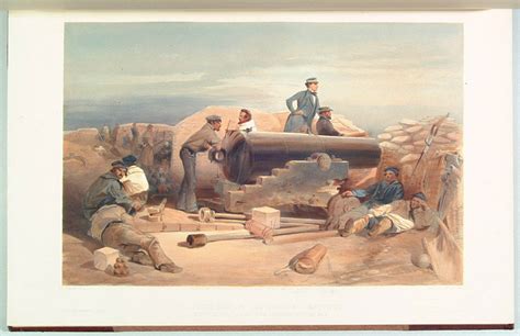 A 68-pounder Lancaster gun in the siegeworks outside Sevastopol, 1854 ...