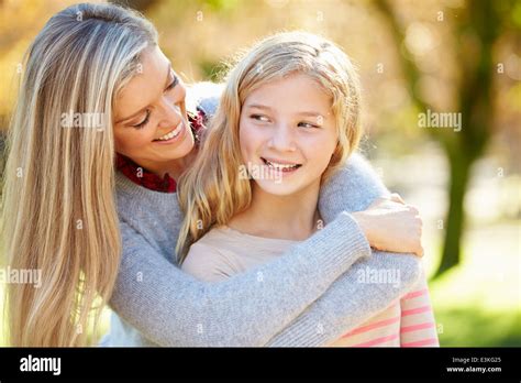 Mother And Daughter In Countryside Stock Photo - Alamy