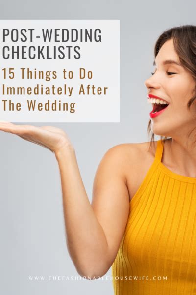 Post-Wedding Checklists: 15 Things to Do Immediately After Wedding ...