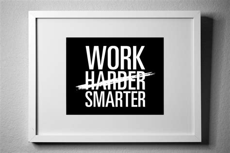 WORK SMARTER not HARDER Inspirational Typography Poster - Etsy