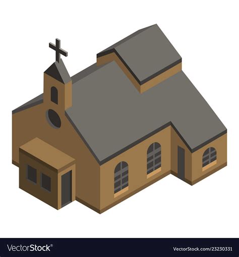 Protestant church icon isometric style Royalty Free Vector
