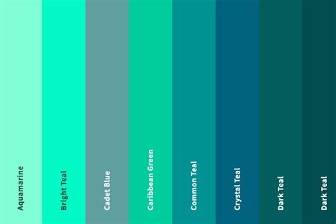 37+ Shades of Teal Color (Names, HEX, RGB, & CMYK Codes) – CreativeBooster