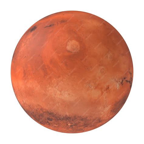 Pianeta marte, il pianeta rosso isolato su sfondo trasparente rendering ...