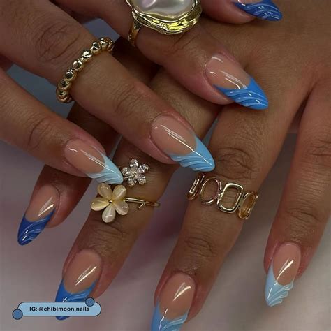 14 Blue French Tip Nails That Look Good at Every Length