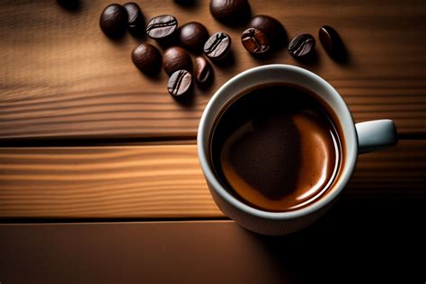 Lexica - Looking down at a table full of coffee beans beside a coffee ...