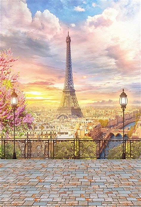 Laeacco 5x7ft Paris Balcony Landscape Vinyl Photography Background City ...