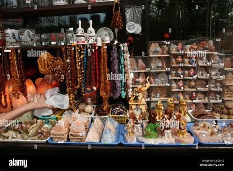Souvenirs from solid rock salt in a souvenir shop in the Wieliczka ...