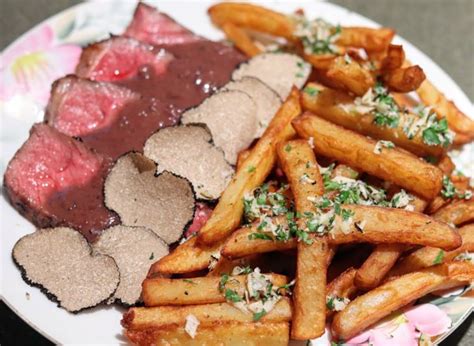 Steak with Sauce Perigeaux, truffles, and truffle frites | Truffle ...