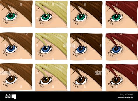 female cartoon eyes icon  res stock photography  images alamy