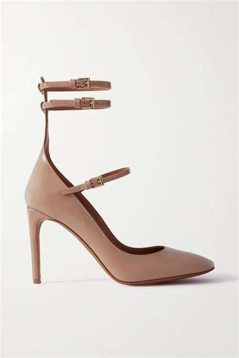 Alaia Neutral 90 Patent Leather Mary Jane Pumps | Editorialist